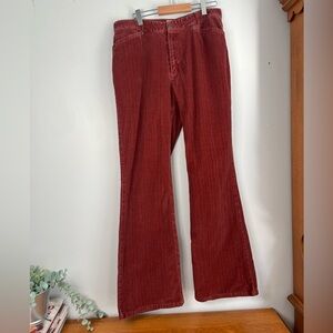 J. Jill Stretch Women's Corduroy Pants Flare  Boot Cut Burnt Orange Colour Sz 8